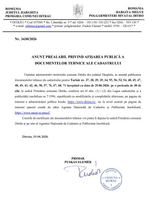 Anunt prealabil