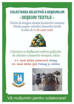Colectarea selectivă a deșeurilor - deșeuri textile!