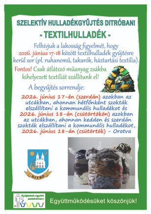 Szelektív hulladékgyűjtés ditróban!