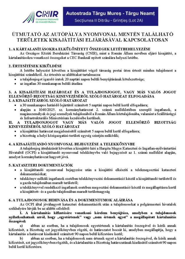 Útmutató - Autópálya - Kisajátítás